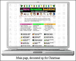 Main page, decorated up for Christmas