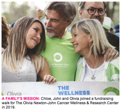 Chloe Lattanzi, John Easterling and Olivia Newton-John